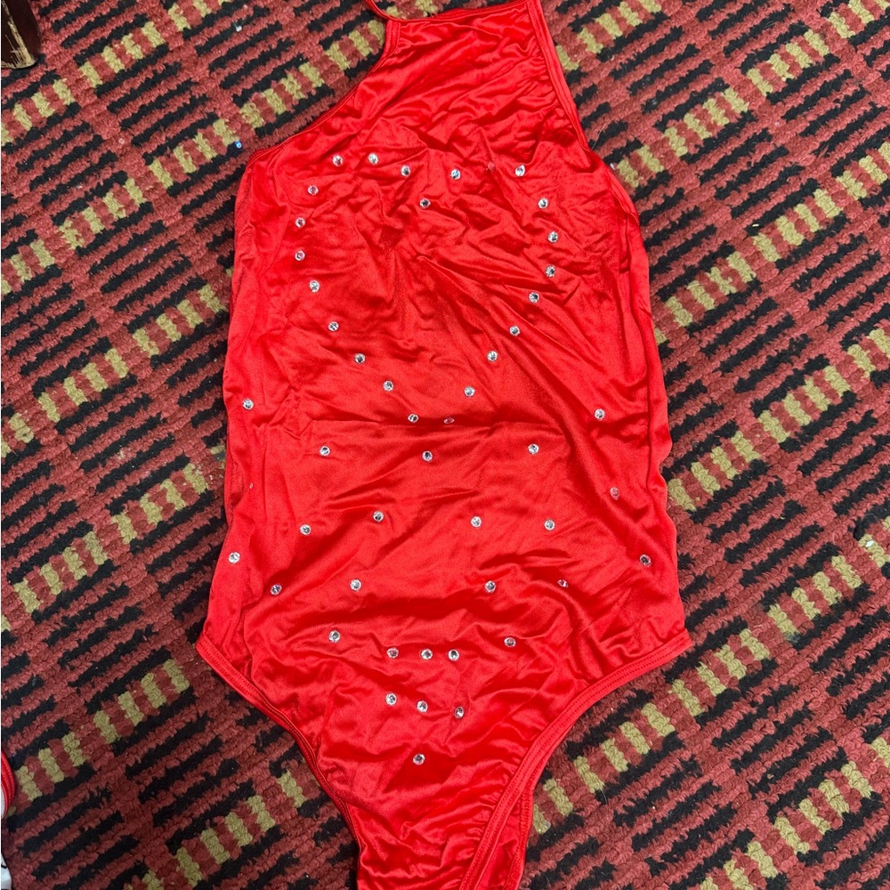 Elegant Red Women's Bodysuit (diamond heart) ❤️
